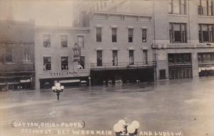 Ohio Dayton Flood Scene Second Street Between Main and Ludlow 1913 Real Photo