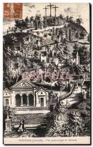 Old Postcard Verdelais panoramic view of Calvary