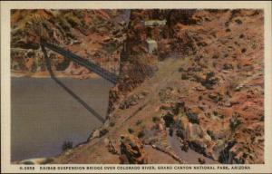 Grand Canyon National Park AZ Kaibab Suspension Bridge Fred Harvey H-3956