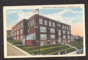 CLARKSBURG WEST VIRGINIA WASHINGTON IRVING HIGH SCHOOL VINTAGE POSTCARD