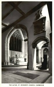 Vintage Postcard RPPC The Altar St. Edward's Church Cambridge