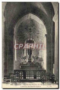 Old Postcard Paris Church St Pierre de Montmartre Sacred Heart Altar