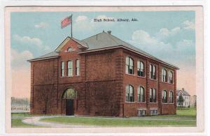 High School Albany Alabama 20s postcard