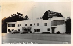 H51/ London Kentucky RPPC Postcard c50s Restaurant London Hall Cline