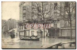 Old Postcard Floods paris the great flood of the Seine (January 1910) Big Str...