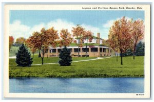 c1930's Lagoon And Pavilion Benson Park Omaha Nebraska NE Vintage Postcard