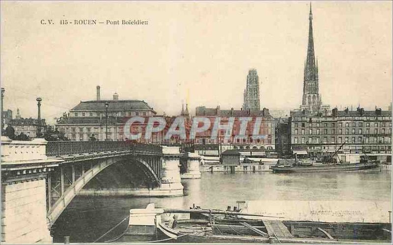 Old Postcard Rouen Pont Boieldieu