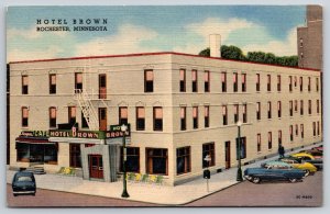 Rochester Minnesota~Hotel Brown~2 Blocks From Mayo Clinic~Vintage Linen Postcard