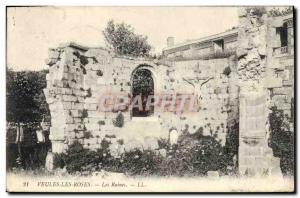 Old Postcard Veules Les Roses Ruins