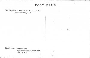 Mrs. Richard Yates National Gallery of Art Postcard UP Vintage Gilbert Stuart 