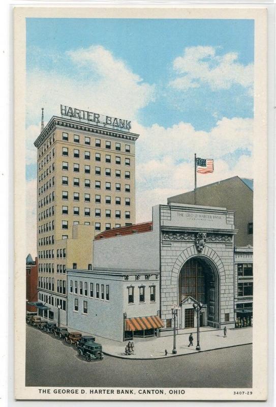 George D Harter Bank Canton Ohio 1930s postcard