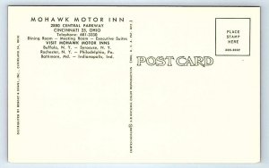 CINCINNATI, OH Ohio ~ MOHAWK MOTOR INN c1950s Roadside  Postcard