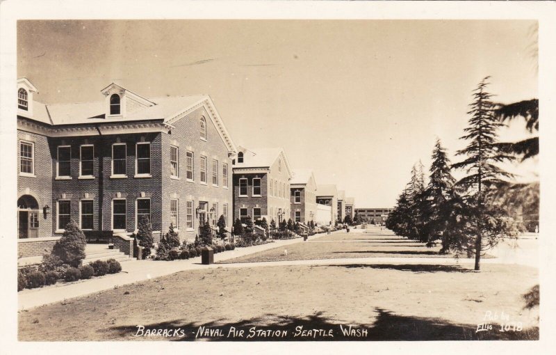 Washington Seattle Barracks Naval Air Station 1943 Real Photo sk5650