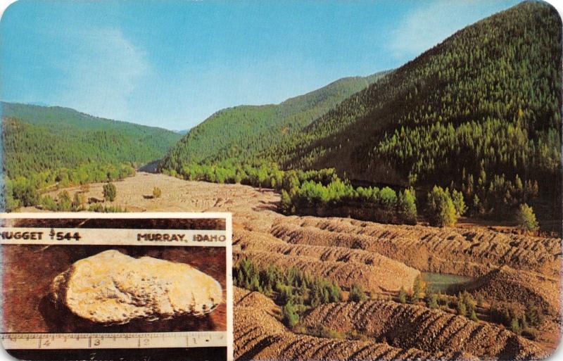 GRAVEL WINDROWS FROM GOLD DREDGES~MURRAY-PRITCHARD IDAHO GOLD NUGGET POSTCARD