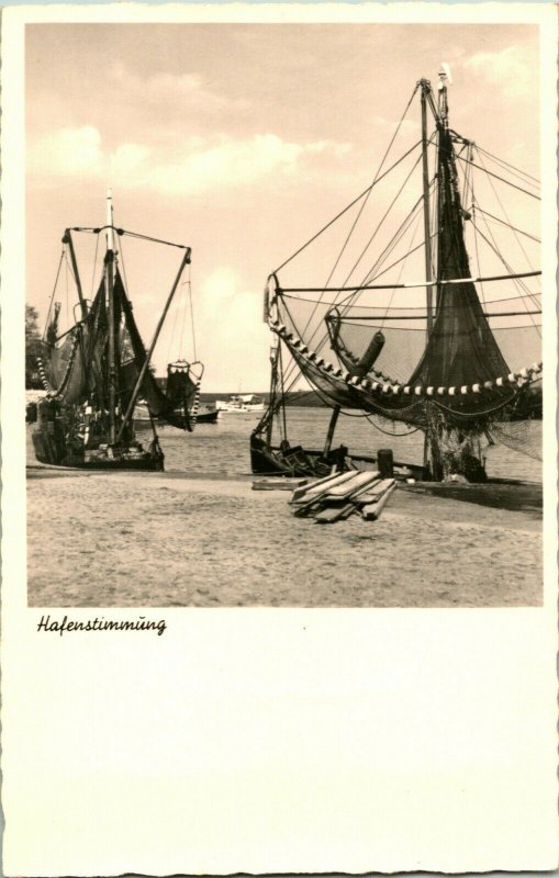 Vtg Postcard 1910s Nordseebad Hooksiel Germany 1910s Harbor Boats Tuning UNP