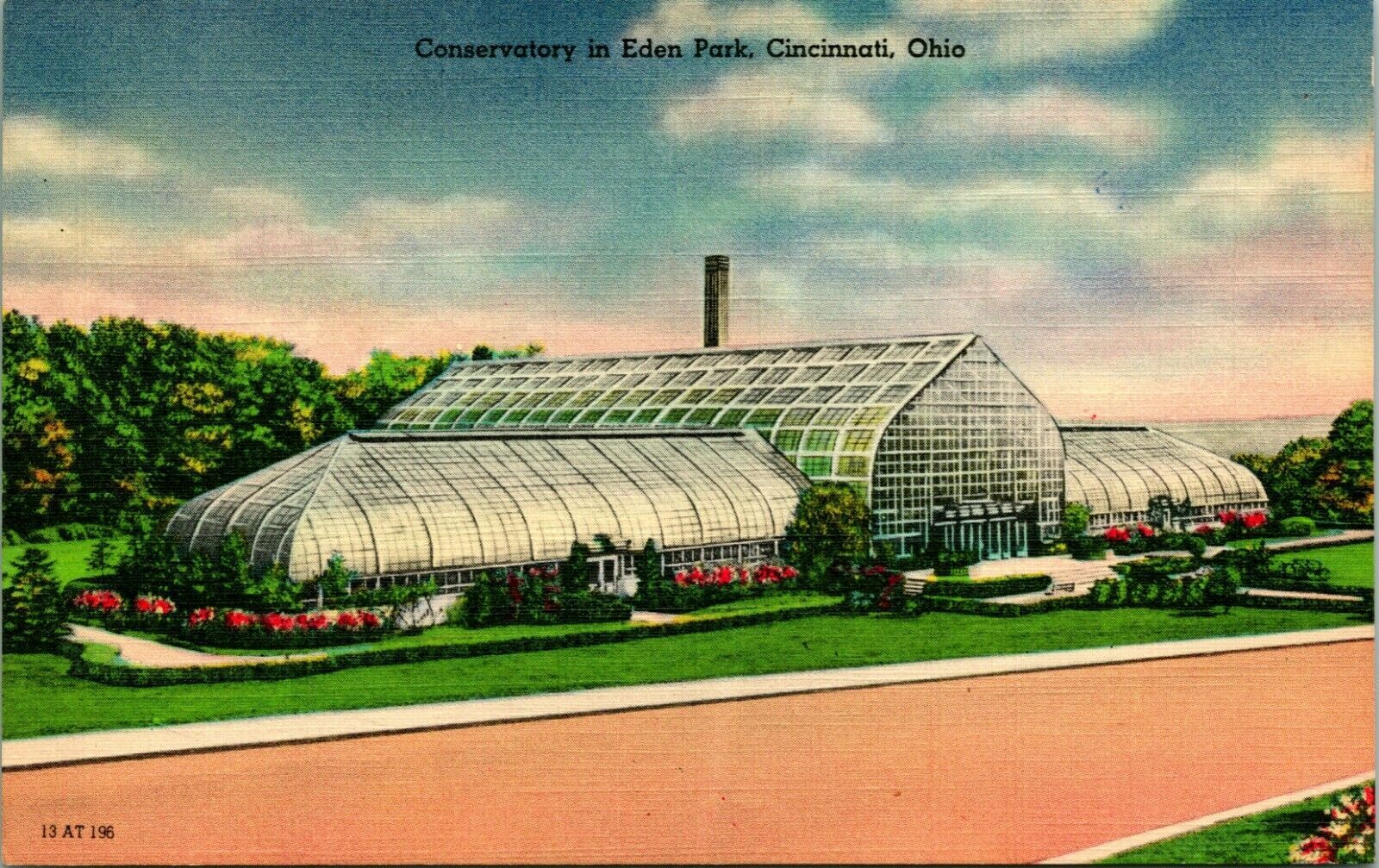 Vtg Linen Postcard Cincinnati Ohio OH Conservatory at Eden Park Kraemer UNP United States