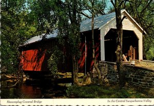 Pennsylvania Central Susquehanna County Hassonplug Covered Bridge Crossing Li...