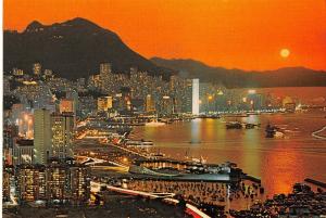 BR100590 by night beautiful dusk scene of victoria   china hong kong 1