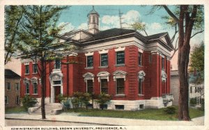 Vintage Postcard 1920's Administration Building Brown University Providence RI