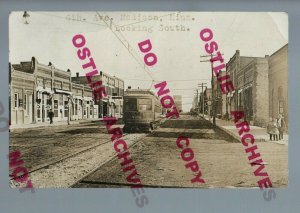 Madison MINNESOTA RPPC 1911 MAIN STREET Added On TROLLEY nr Dawson Appleton