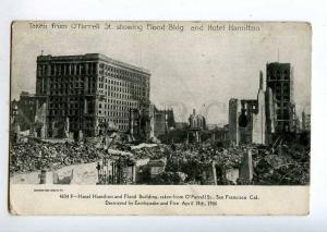 214125 USA EARTHQUAKE San-Francisco 1906 year Hotel Hamilton