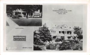 Arkansas AR Photo RPPC Postcard c1940s MENA 2View RADIO STARS Lum Abner HOMES