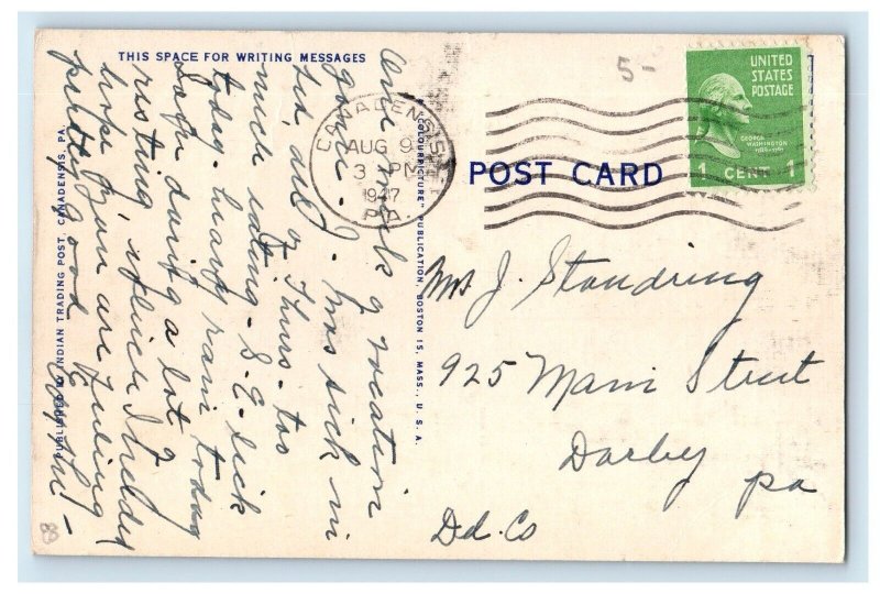 1947 Pocono Express Operating At Indian Trading Post Canadensis PA Postcard 