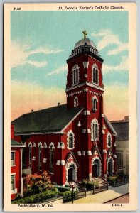 Vtg Parkersburg West Virginia St Francis Xavier's Catholic Church 1930s Postcard