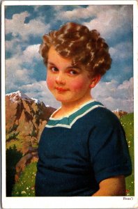 Little Boy Hans Vintage Postcard C017