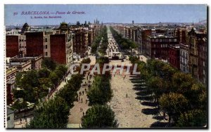 Old Postcard Barcelona Parque de Gracia