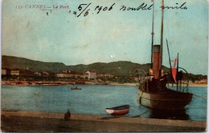 France Cannes Le Port Vintage Postcard C015