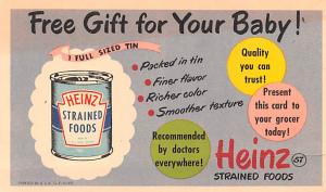 Pickles Advertising Old Vintage Antique Post Card Heinz Strained Foods 1949