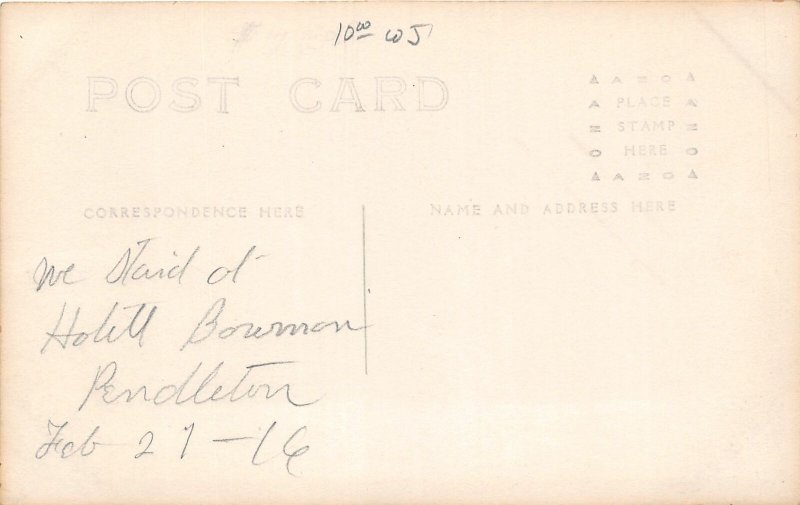 F53/ Pendleton Oregon RPPC Postcard 1916 City Hall Building