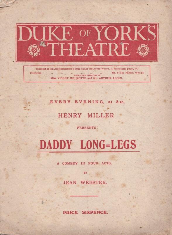 Daddy Long Legs Renee Kelly Spanish Spain Armada 1919 Film Theatre Programme