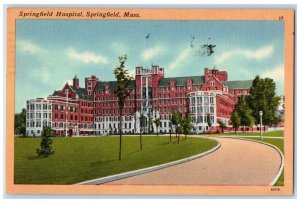 1953 Springfield Hospital Exterior Springfield Massachusetts MA Posted Postcard 