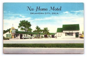 Nu-Homa Motel Oklahoma City Oklahoma Postcard U. S. Highway 66 Route 66 Old Car