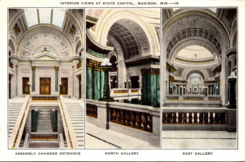 Wisconsin Madison State Capitol Interior View North & East Gallery Assembly C...