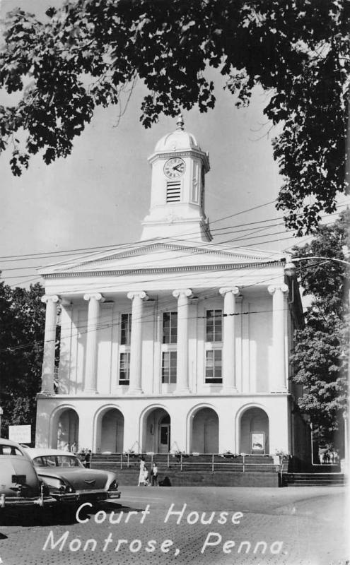 Montrose Pennsylvania view of Susquehanna Co Court House real photo pc Z46890