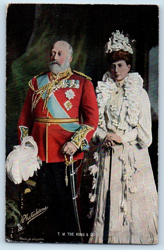 England Postcard H.M. King Edward Queen Alexandra 1907 Oilette Tuck Art