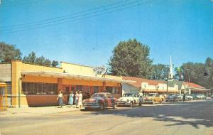 Winona Lake IN Storefronts Eskimo Inn Old Cars Postcard