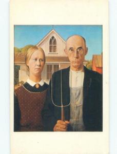 Pre-1980 AMERICAN GOTHIC BY GRANT WOOD AT ART INSTITUTE Chicago IL E5972