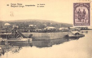 Belgian Congo Leopoldville Kinshasa Bassins Port postcard B983
