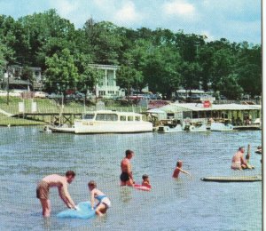 Fun Center The Beach At Rockaway On Lake Taneycomo MO Vintage JUMBO Postcard 