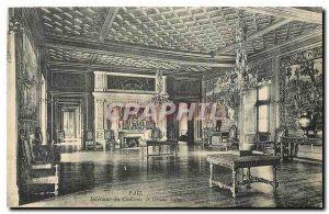 Old postcard Pau Interieur du Chateau Grand Lounge