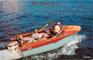 1950s Red Bank New Jersey Speedboat fishing Recreation Dexter postcard 828