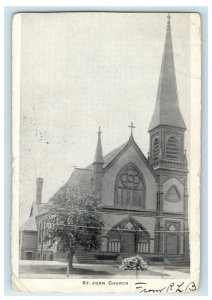 1905 View of the St John Church Hope RI Antique Posted PMC Postcard 