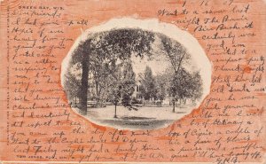 GREEN BAY WISCONSIN~JACKSON PARK-VIEW THROUGH HOLE~1907 TOM JONES POSTCARD