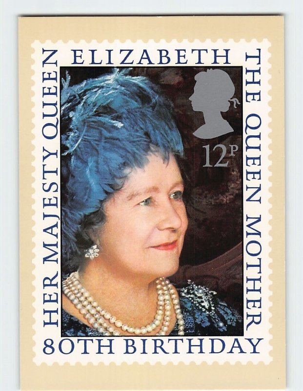 Postcard Her Majesty Queen Elizabeth The Queen Mother's 80th Birthday