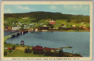 Gaspé, P.Q. from Hôtel Dieu Hospital Quebec Canada View Vintage Postcard H83