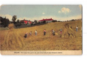 Finland Postcard 1907-1915 Farming Harvesting International Harvester Co.